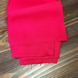 Vibrant New Red Fabric Strips - Smooth Woven Material